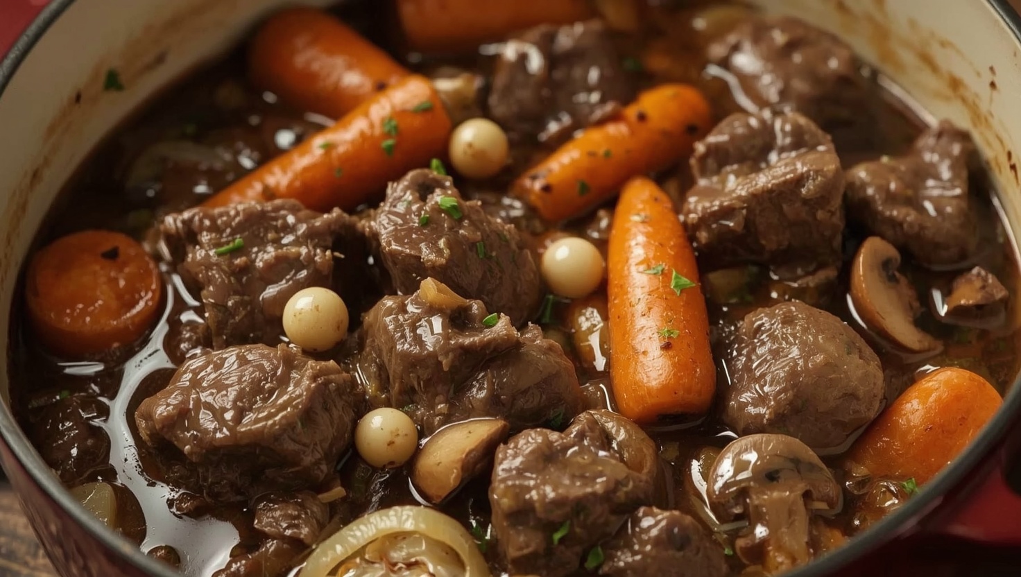 Boeuf Bourguignon - Rindfleisch in Burgunder - Zubereitung