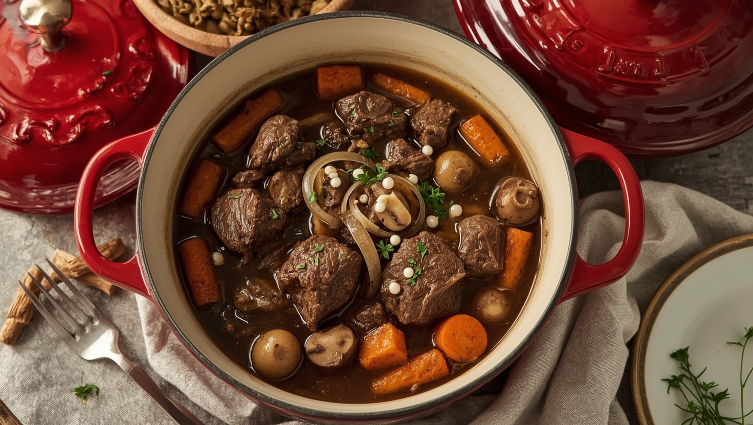 Boeuf Bourguignon - Rindfleisch in Burgunder