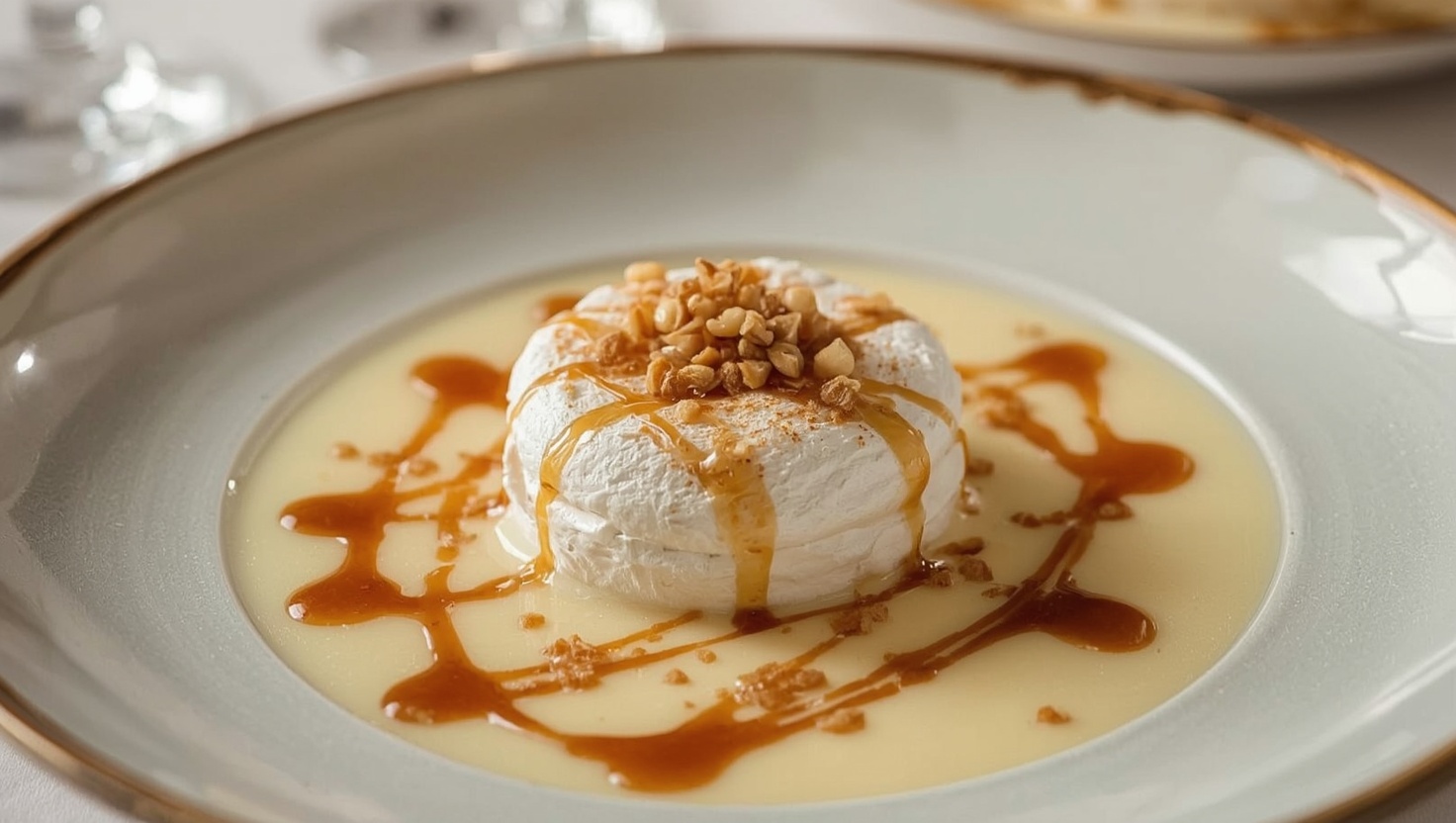 Ile Flottante - schwimmende Insel in Vanillesauce