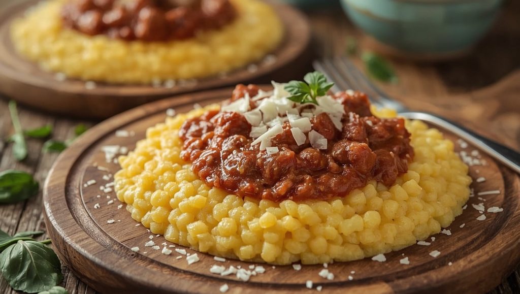Polenta con Ragu - cremige Polenta mit Fleischsauce