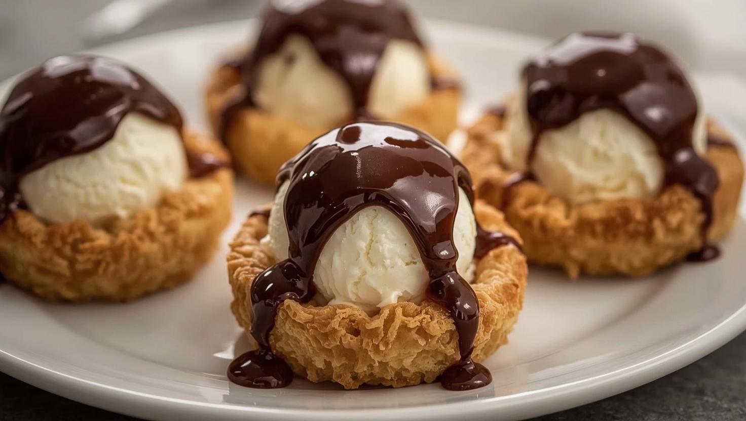 Profiteroles - Windbeutel mit Vanilleeis und Schokolade - Zubereitung
