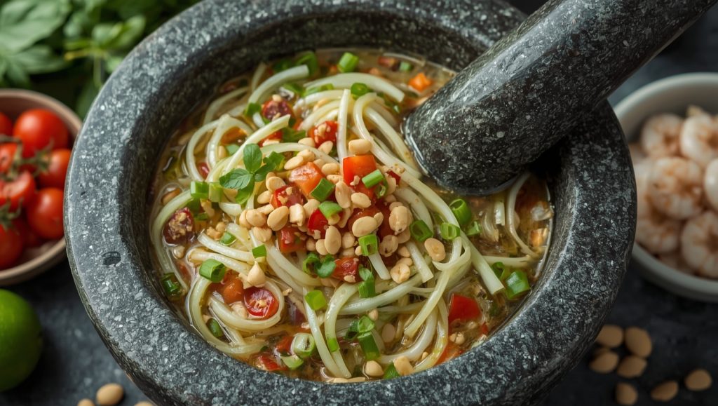 Som Tam - gruener Papayasalat aus Thailand