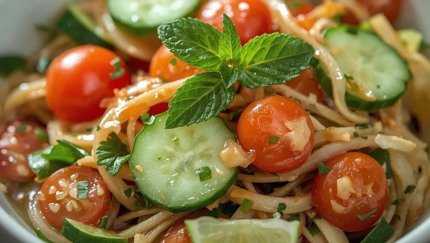 Thai-Papaya-Gurken-Salat - leichter Sommersalat - Zubereitung