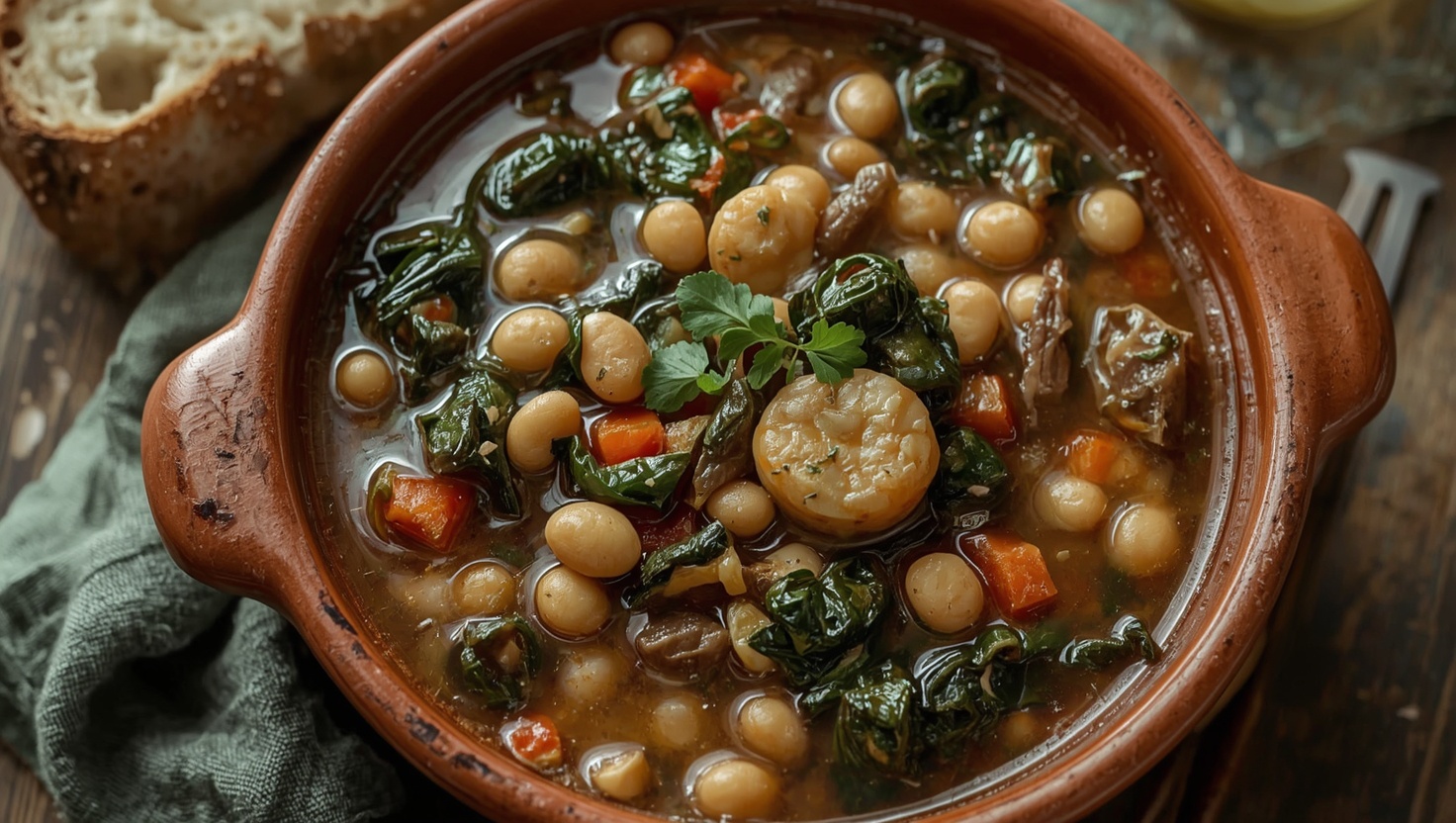 Ribollita - toskanische Bauernsuppe mit Brot