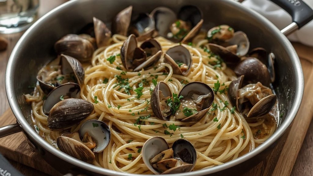 Spaghetti alle Vongole - Muscheln in Weisswein