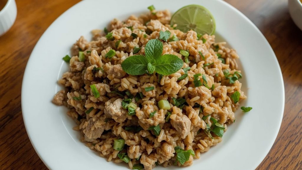 Laab Moo - scharfer Thai-Hackfleisch-Salat