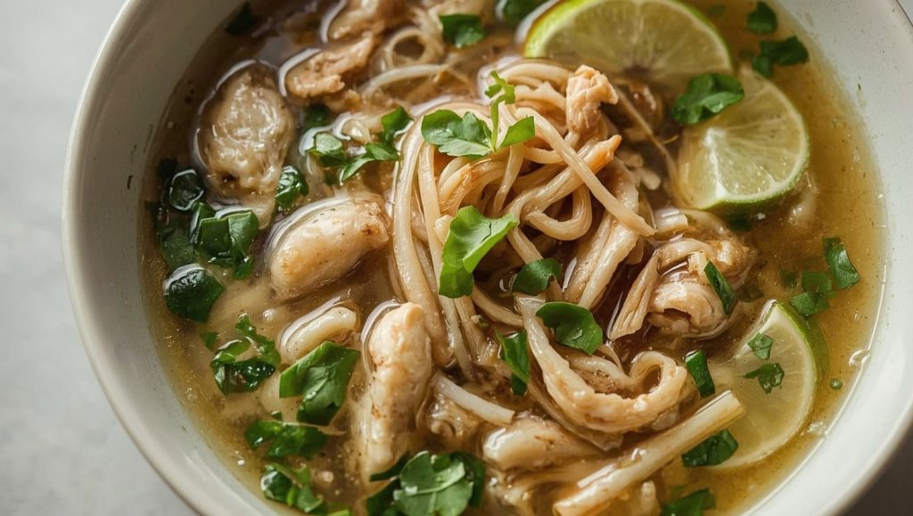 Thai Zitronengras-Suppe mit Huhn