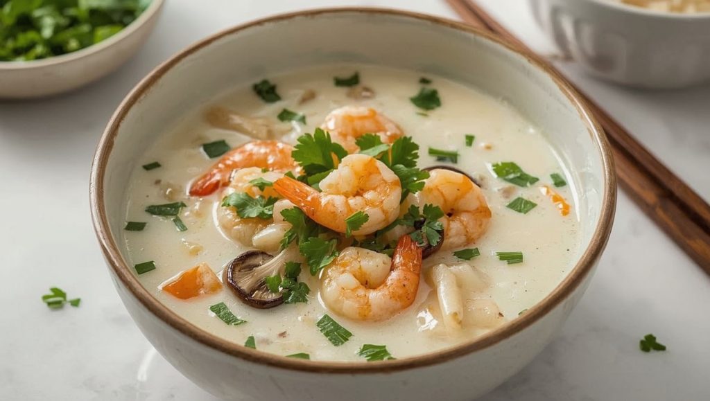 Thai Kokos-Suppe mit Garnelen - Tom Kha Goong
