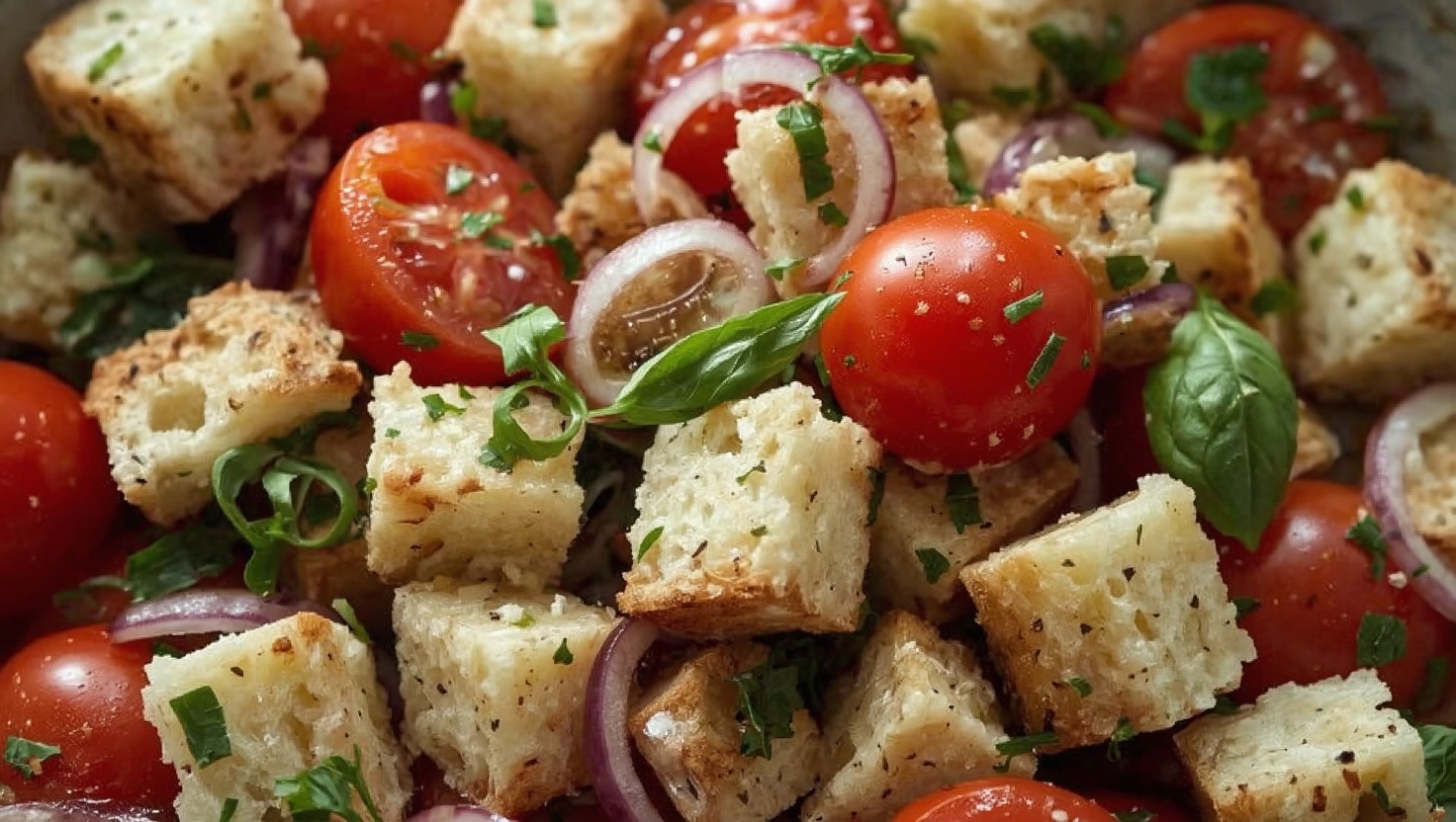 Panzanella - toskanischer Brotsalat im Sommer - Zubereitung