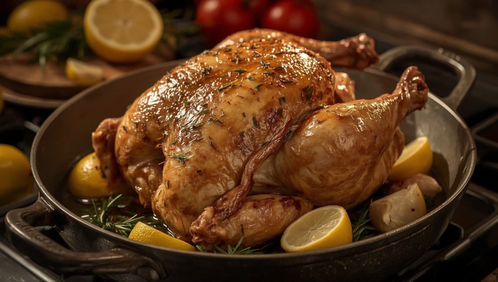 Poulet Rôti: Klassisches französisches Brathähnchen mit knuspriger Haut
