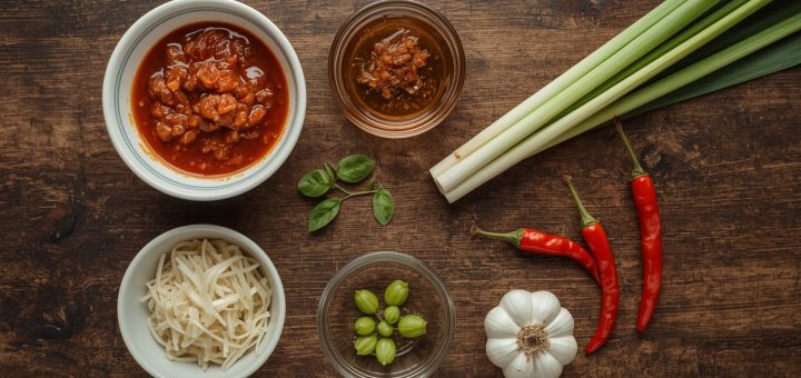 Grundzutaten der thai kueche fischsauce garnelenpaste und tamarinde verwendungstipps