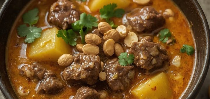Massaman curry ein indisch beeinflusster thai klassiker mit erdnuss